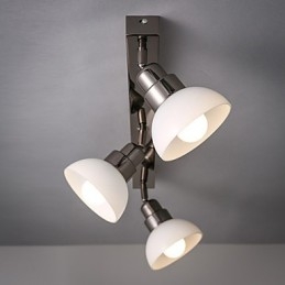Flush Mount Trinal head Light White Glass Aluminum Frame Fashion Modern
