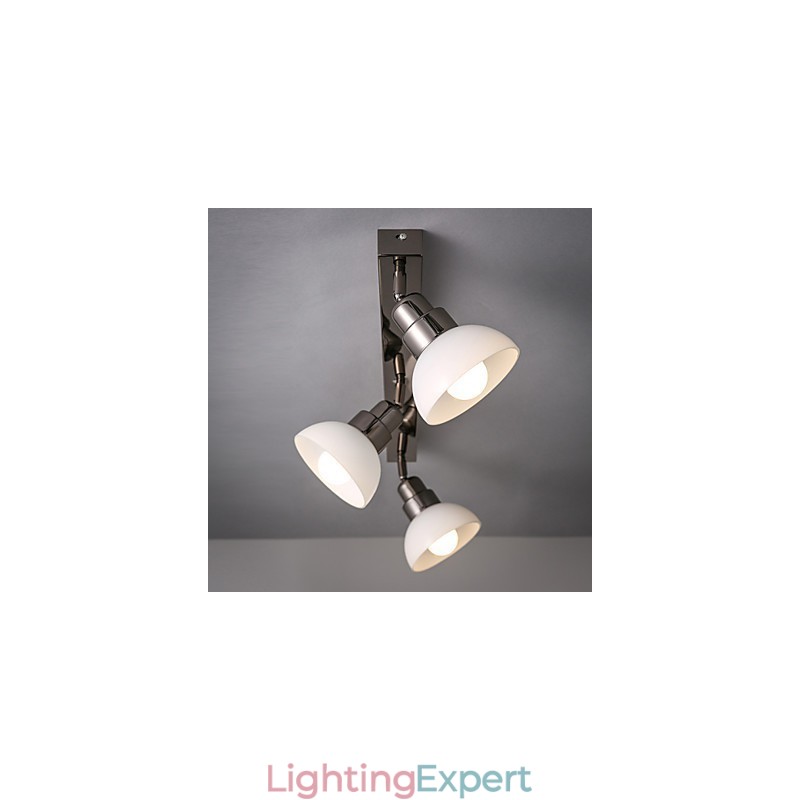 Flush Mount Trinal head Light White Glass Aluminum Frame Fashion Modern