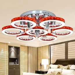 Red Acrylic Chandelier with 7 Light (Chrome)