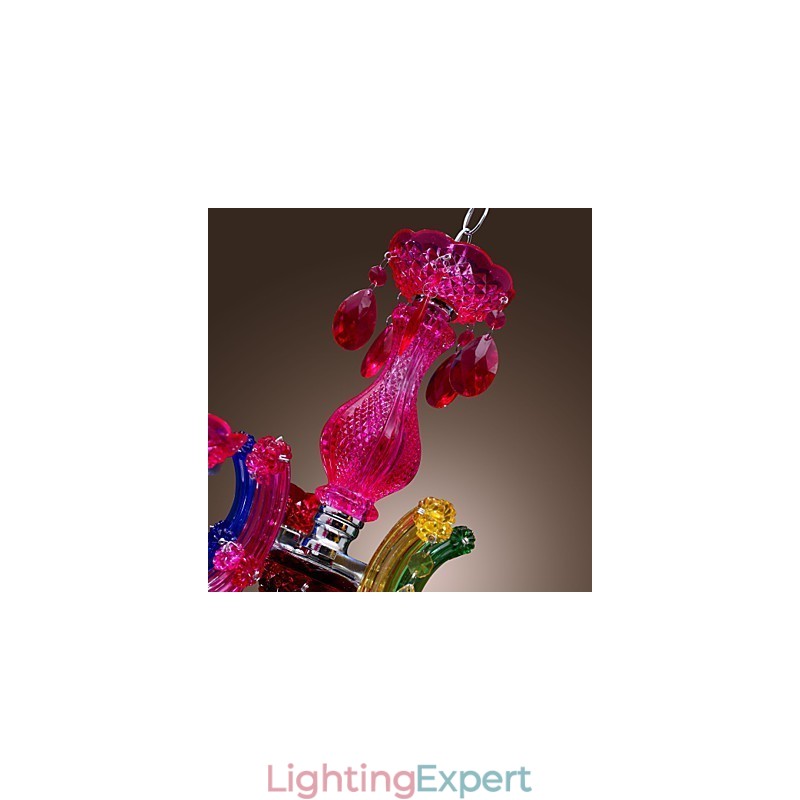Traditional Classic Crystal Chrome Acrylic Chandelier