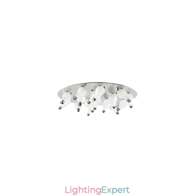 Modern Flush Mount with 12 Lights in Round (G4 Bulb Base)