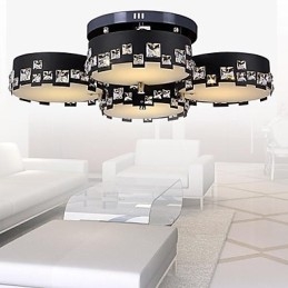 Modern Contemporary Crystal Metal Flush Mount
