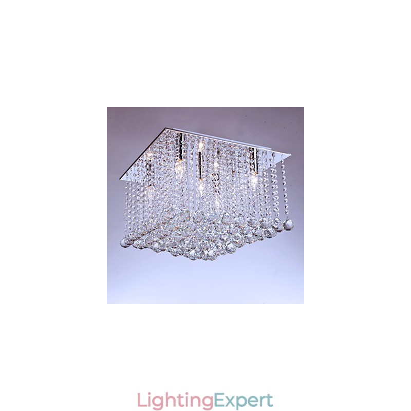 Flush Mount Crystal Modern Contemporary Metal