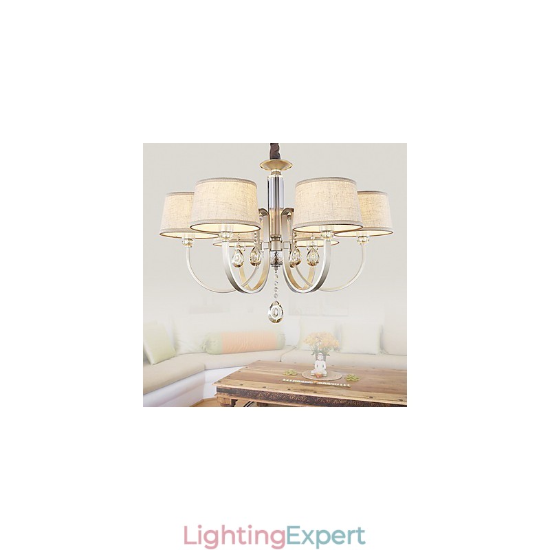 Country Crystal Painting Metal Chandelier