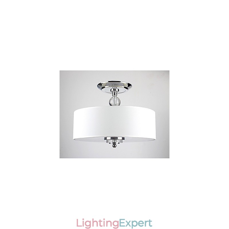 Elegant Crytal Flush Mount with 6 Lights in Cylinder Shade