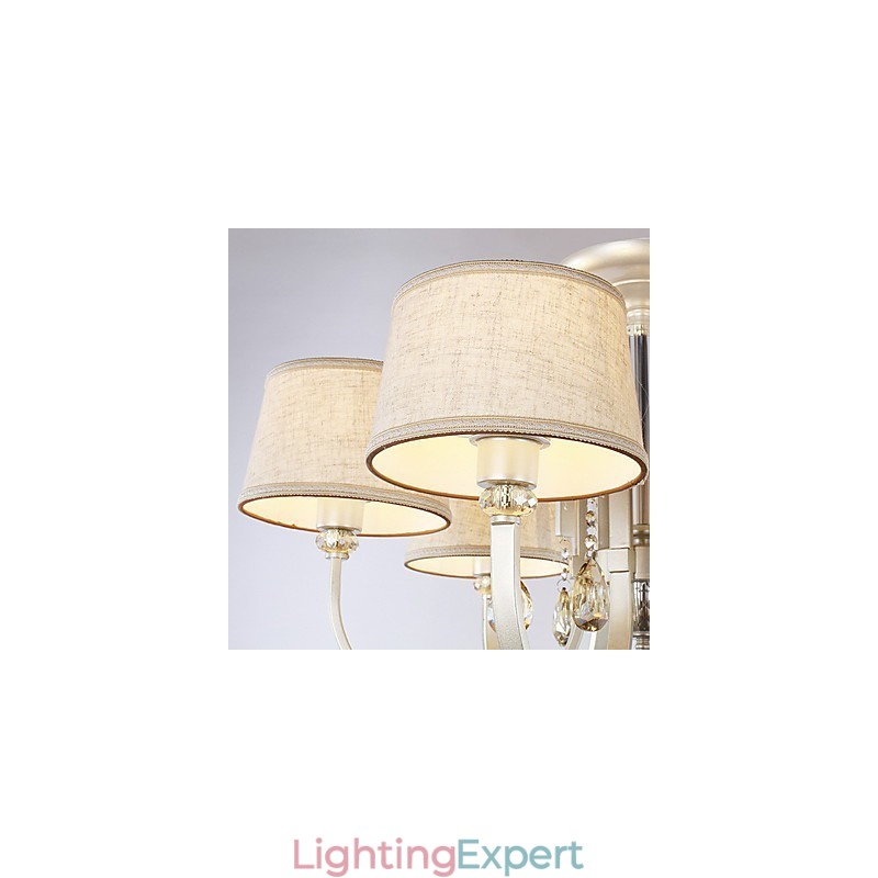 Country Crystal Painting Metal Chandelier