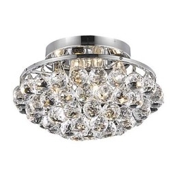 Modern 4 Light Flush Mount Lights with Crystal Drops in Round