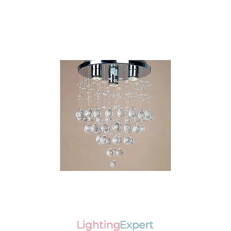 3 light Crystal Flush Mount Light