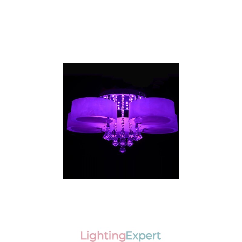 Remote Control Flush Mount Crystal Included Modern Contemporary