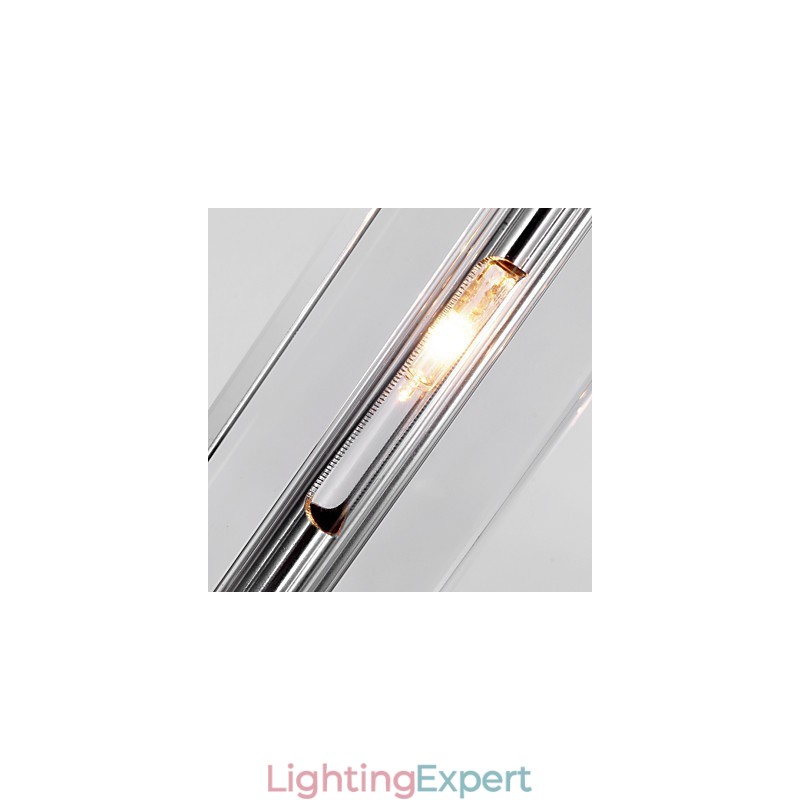 Modern Contemporary Island Crystal Chrome Metal Pendant Light