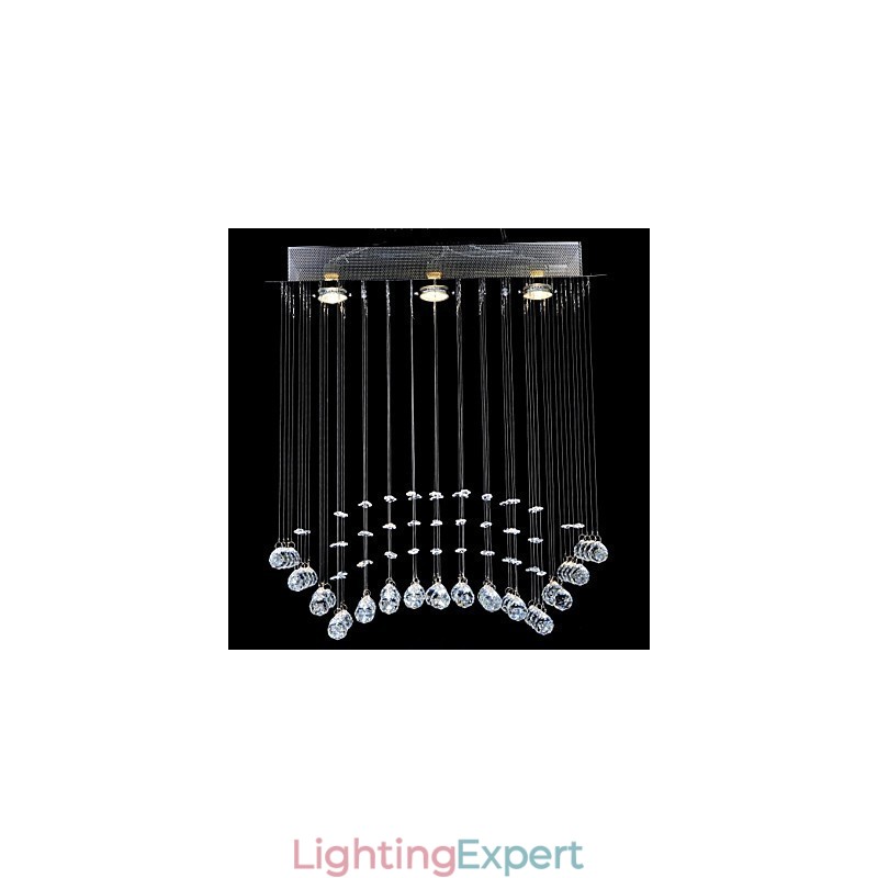 Traditional Classic Crystal Chrome Metal Flush Mount