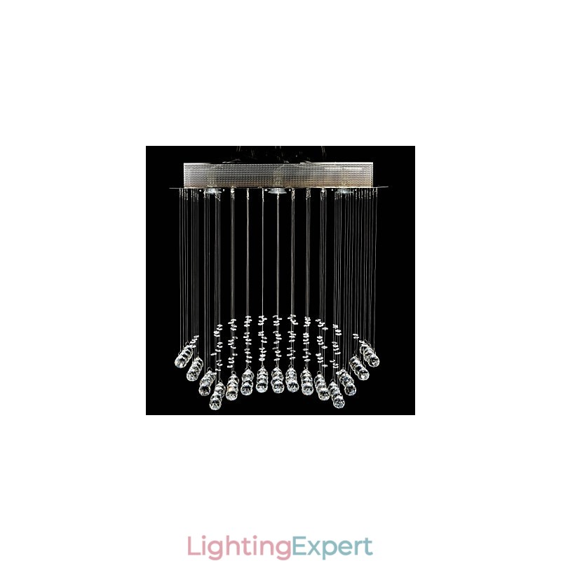 Traditional Classic Crystal Chrome Metal Flush Mount