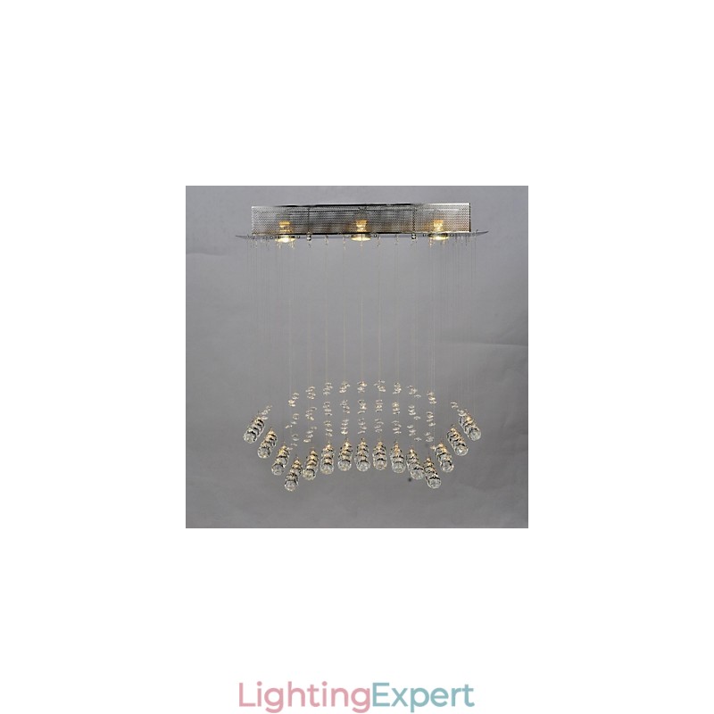 Traditional Classic Crystal Chrome Metal Flush Mount