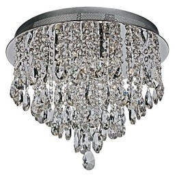 Modern Contemporary Crystal Chrome Crystal Flush Mount