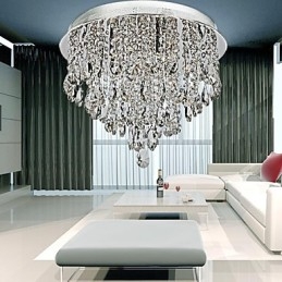 Modern Contemporary Crystal Chrome Crystal Flush Mount