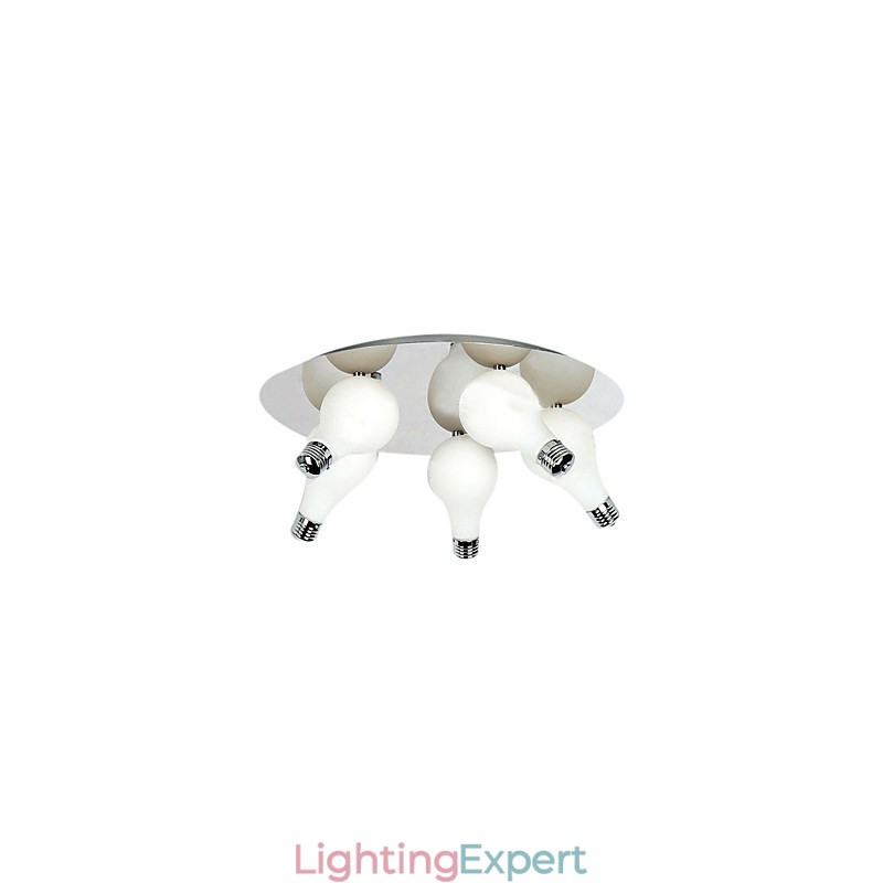 Modern Flush Mount with 5 Lights in Round (G4 Bulb Base)