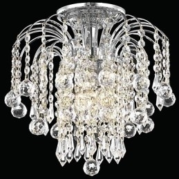 Modern 4 Light Flush Mount Lights with Crystal Beads