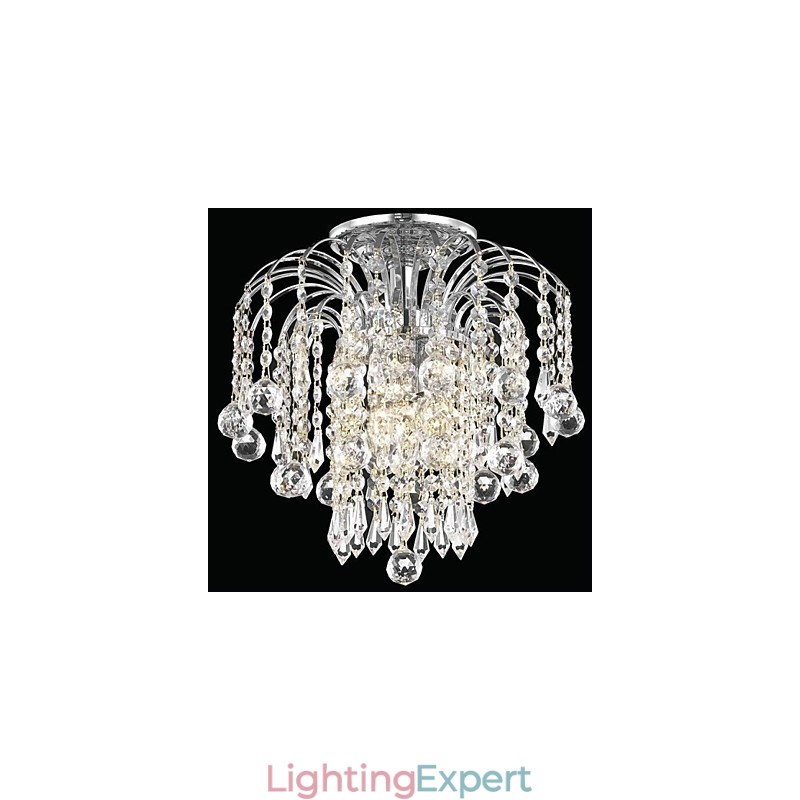 Modern 4 Light Flush Mount Lights with Crystal Beads