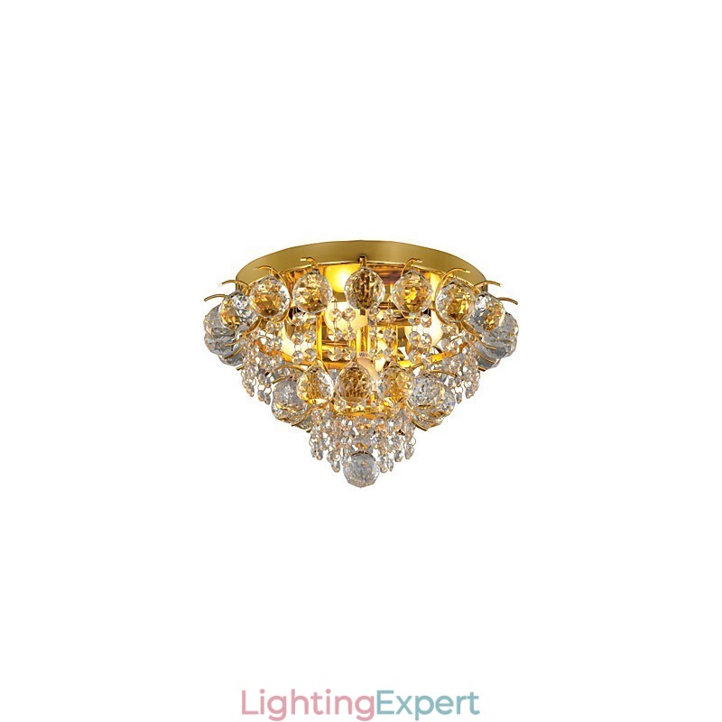 Modern Crystal Flush Mount with 5 Lights