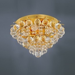 Modern Crystal Flush Mount with 5 Lights