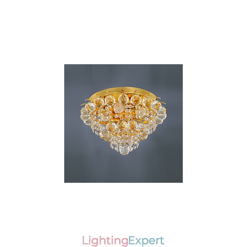 Modern Crystal Flush Mount with 5 Lights