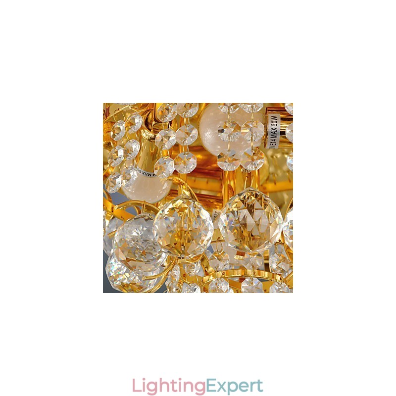 Modern Crystal Flush Mount with 5 Lights