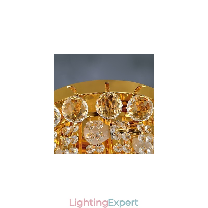 Modern Crystal Flush Mount with 5 Lights