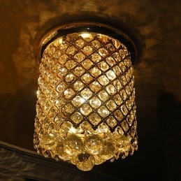 Crystal Modern Flush Mount Gold Finished in Spiral Shape