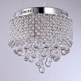 Modern Contemporary Crystal Chrome Metal Flush Mount