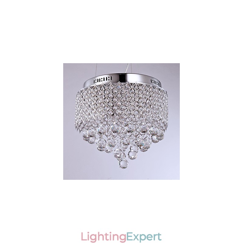 Modern Contemporary Crystal Chrome Metal Flush Mount