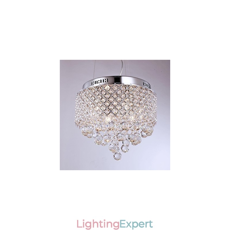 Modern Contemporary Crystal Chrome Metal Flush Mount