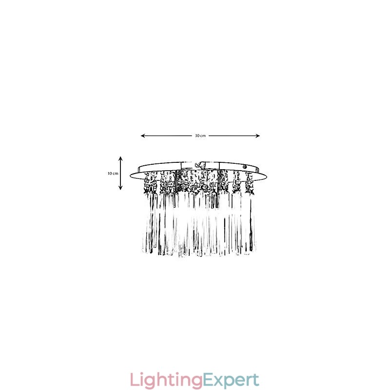 Modern Crystal Semi Flush Mount with 4 Lights (G9 Bulb Base)
