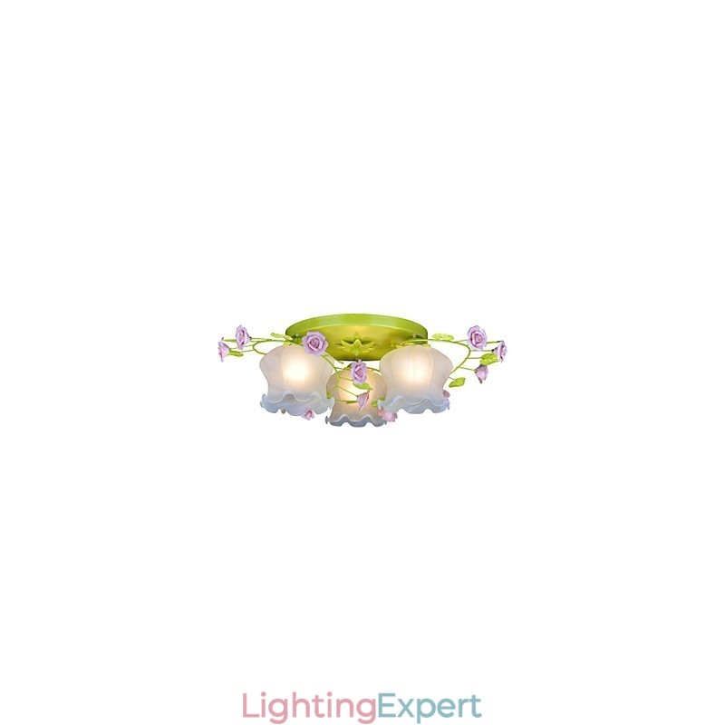Creative Lamp Lamp Warm Garden Rose Three Simple Ceiling Lamps