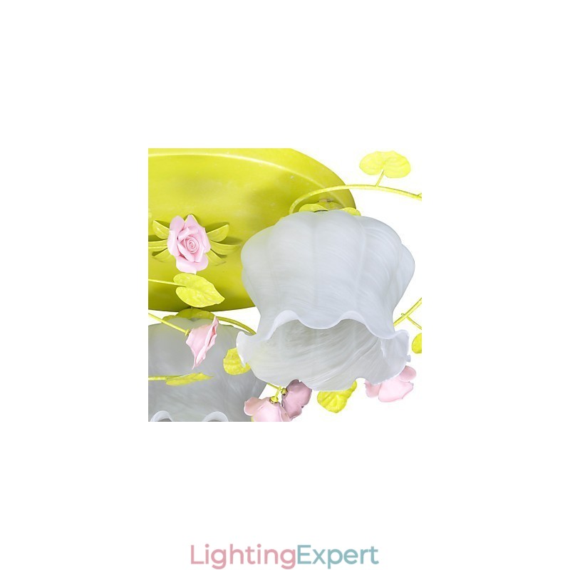 Creative Lamp Lamp Warm Garden Rose Three Simple Ceiling Lamps