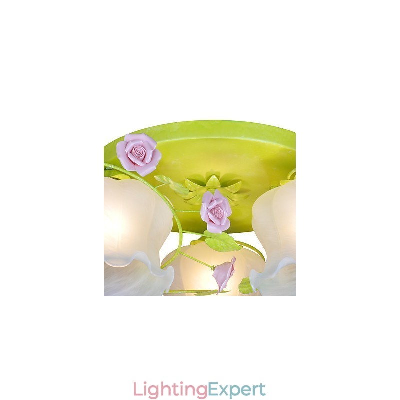 Creative Lamp Lamp Warm Garden Rose Three Simple Ceiling Lamps