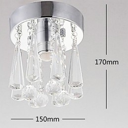 1 Light Semi Flush Mount in Crystal