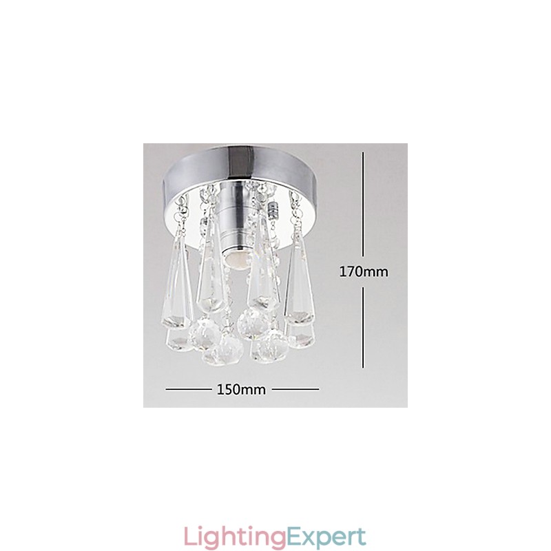 1 Light Semi Flush Mount in Crystal