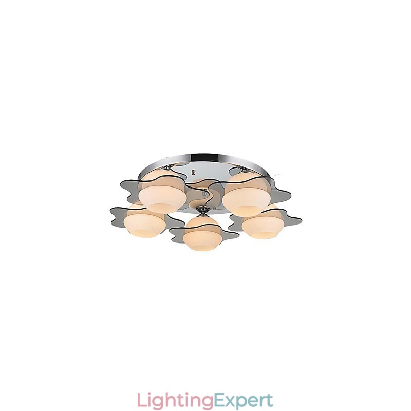 Modern Ceiling Light Flush Mount 5 Lights Contemporary Metal