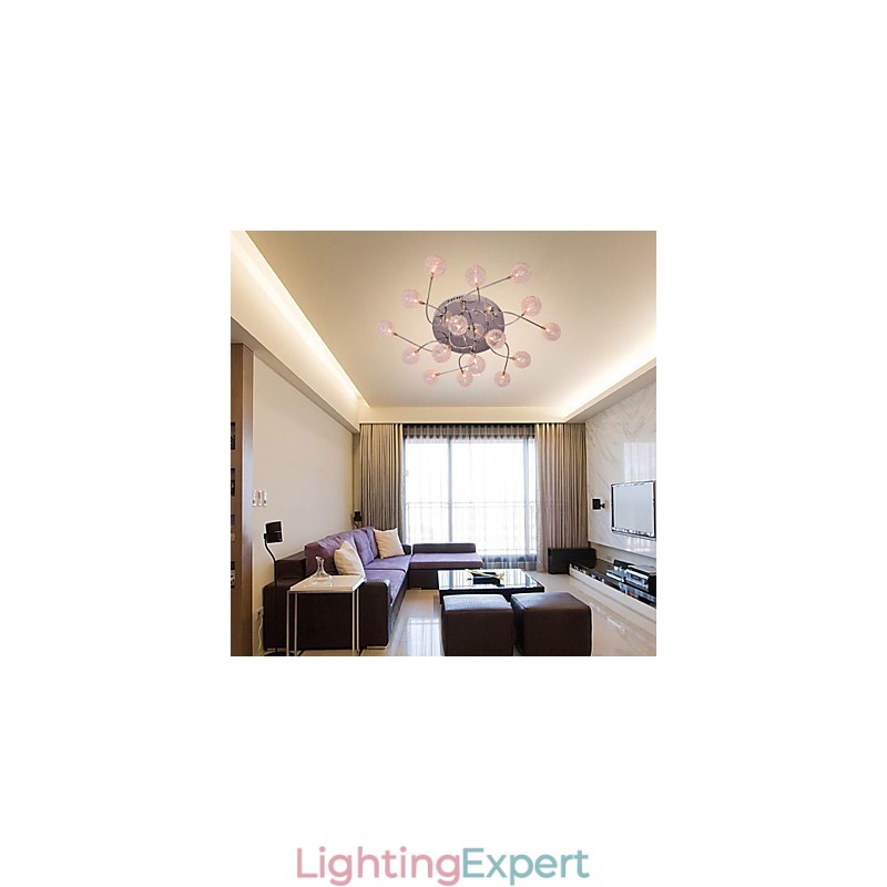 G4 Iron Flush Mount Light with Aluminum Shades