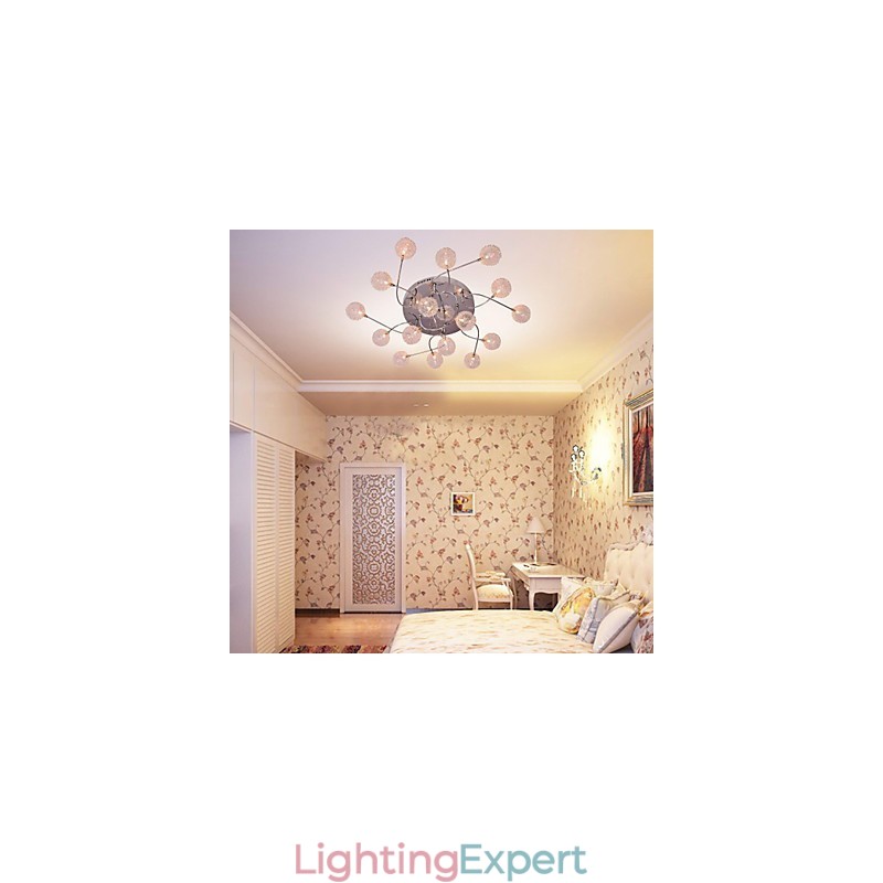G4 Iron Flush Mount Light with Aluminum Shades