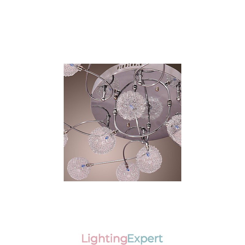 G4 Iron Flush Mount Light with Aluminum Shades