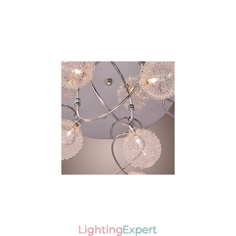 G4 Iron Flush Mount Light with Aluminum Shades