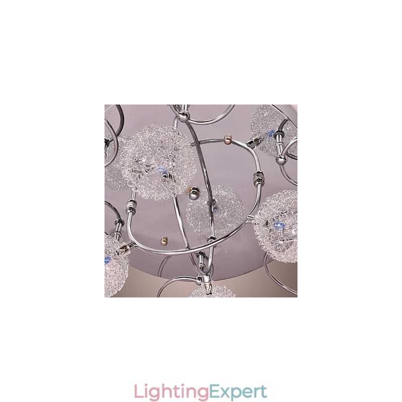 G4 Iron Flush Mount Light with Aluminum Shades