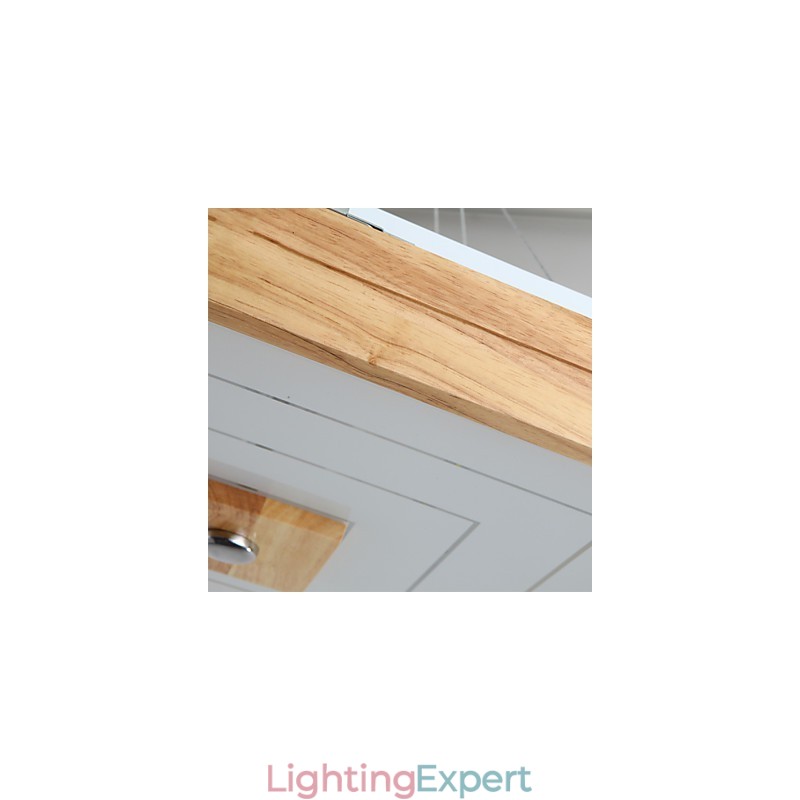 Modern Contemporary Mini Style Painting Wood Bamboo Flush Mount
