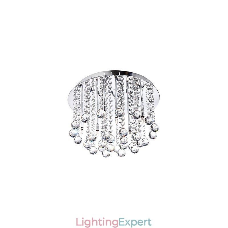 Modern Crystal Semi Flush Mount with 8 Lights (G4 Bulb Base)