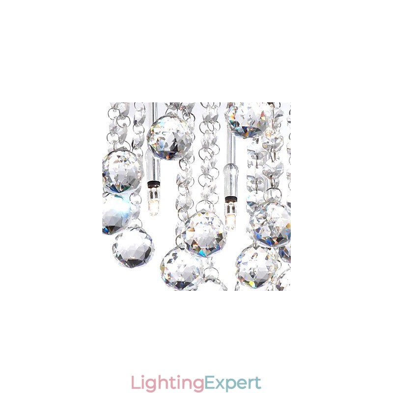 Modern Crystal Semi Flush Mount with 8 Lights (G4 Bulb Base)