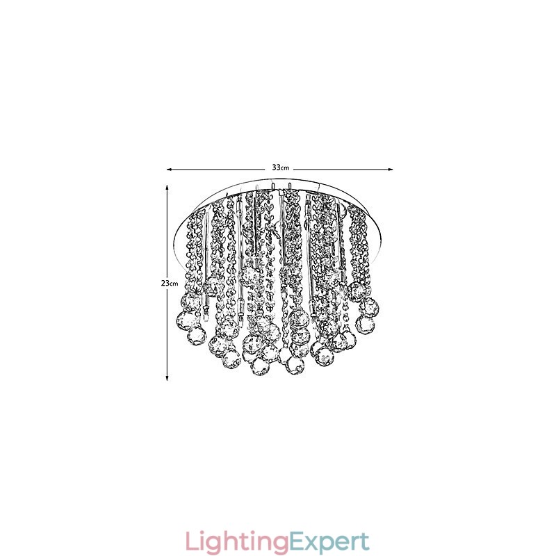 Modern Crystal Semi Flush Mount with 8 Lights (G4 Bulb Base)
