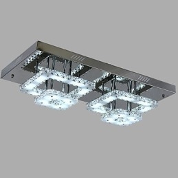 Modern Contemporary Crystal Chrome Metal Flush Mount