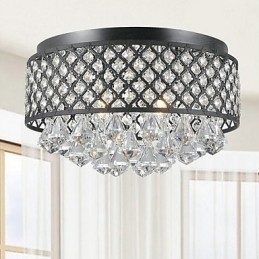 Traditional Classic Crystal Painting Metal Flush Mount