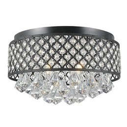 Traditional Classic Crystal Painting Metal Flush Mount